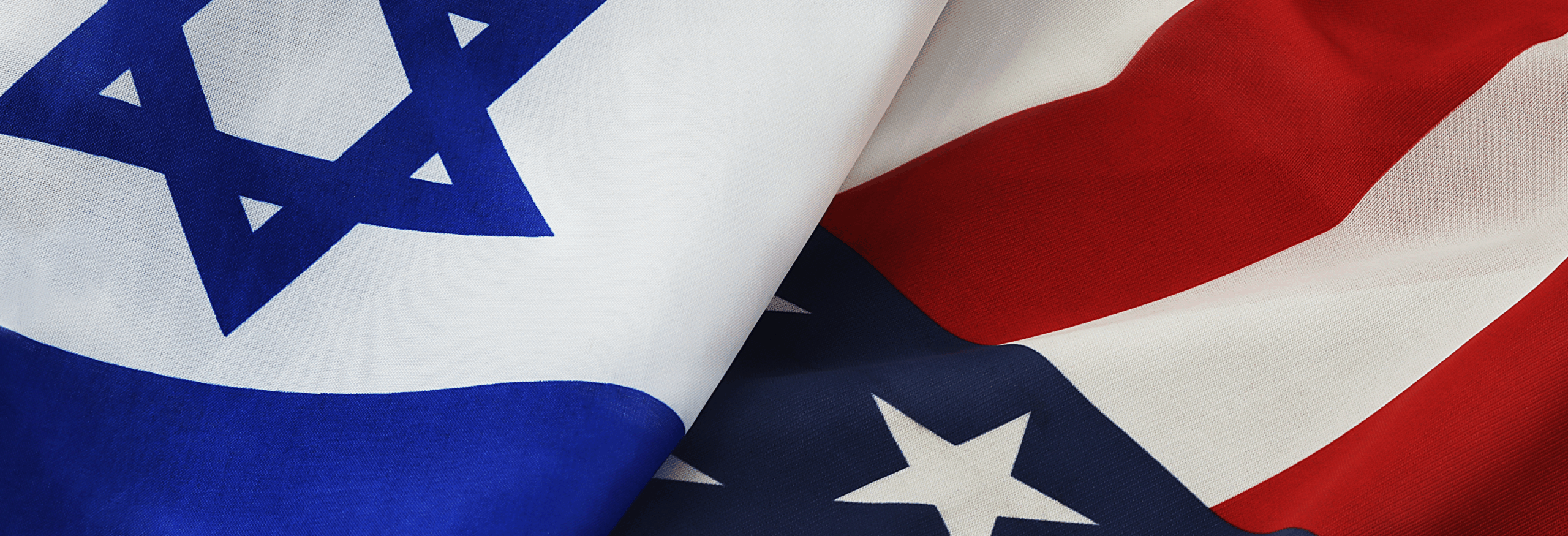 A picture of the American flag and flag of Israel for American Israel Public Affairs Committee (AIPAC) campaign